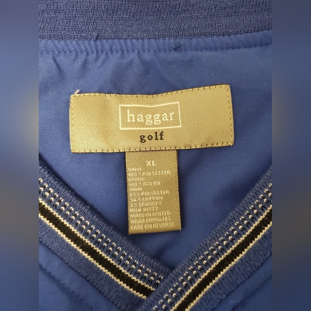 Haggar Golf Size XL Blue V-Neck Pullover - Picture 4 of 4